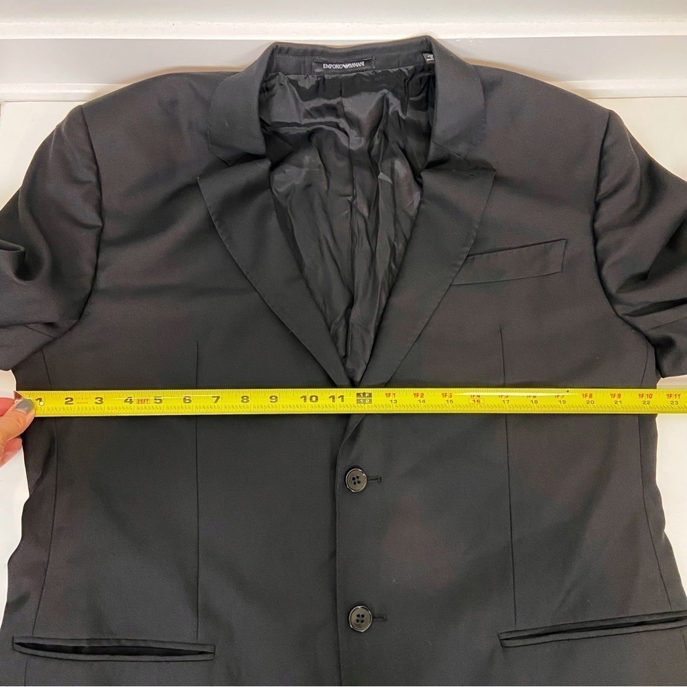 Emporio Armani Super 130s Wool Two Piece Suit in Black - Picture 8 of 16
